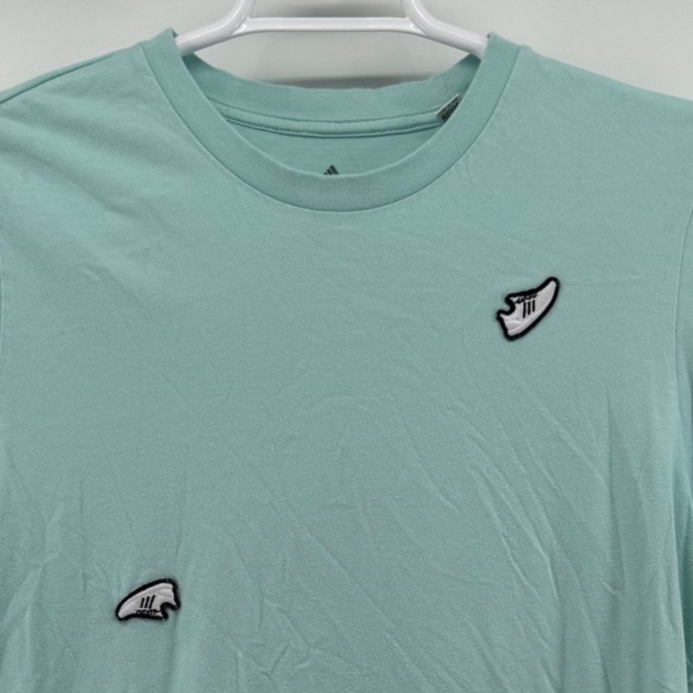 Adidas Mens Mint Green Sneaker Patch Graphic Short Sleeve T-Shirt Large L